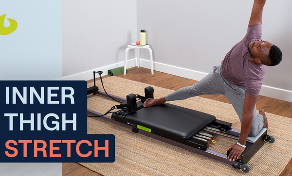 metro iq pilates reformer exercise inner thigh stretch