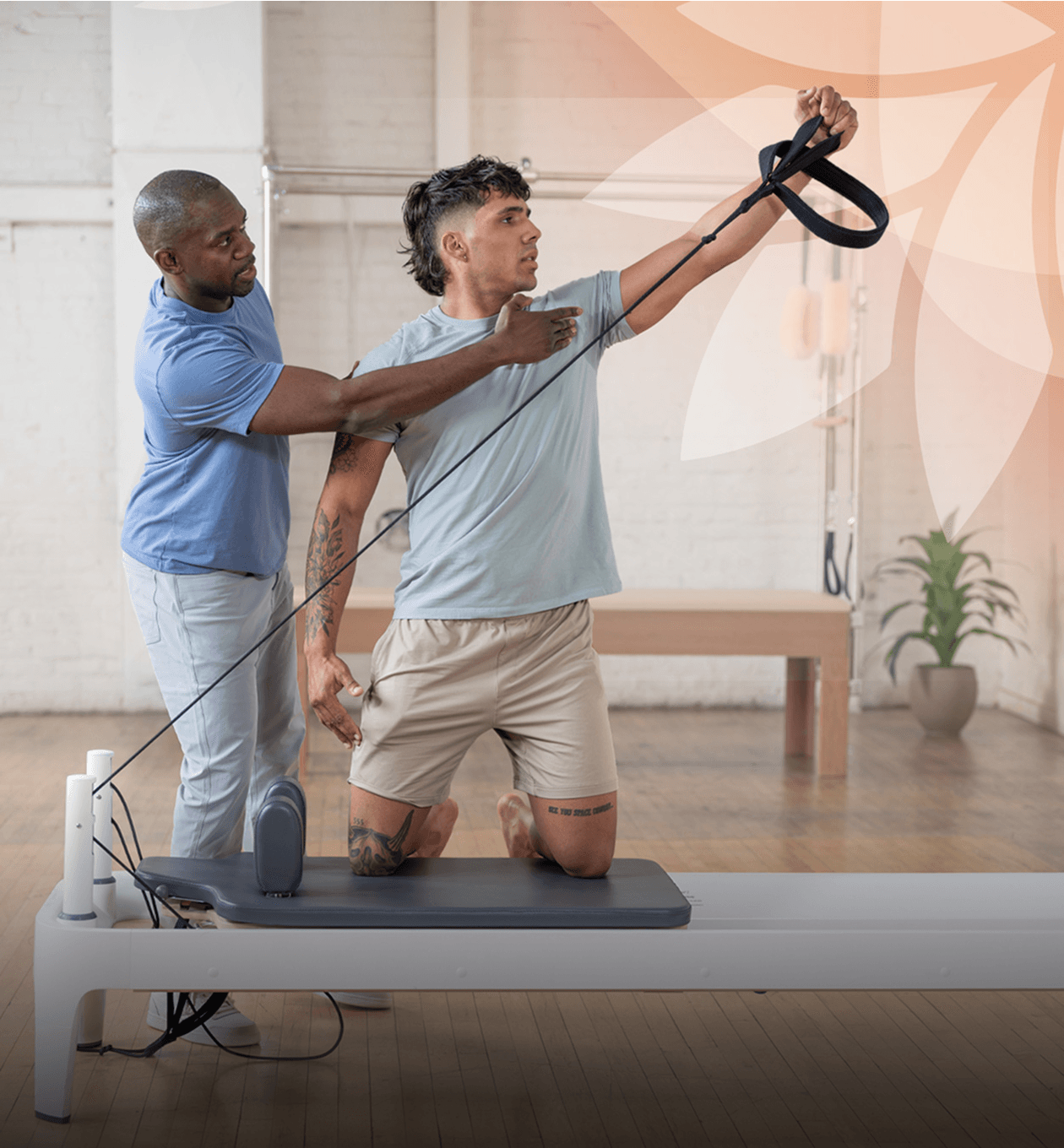 pt pro with client on reformer