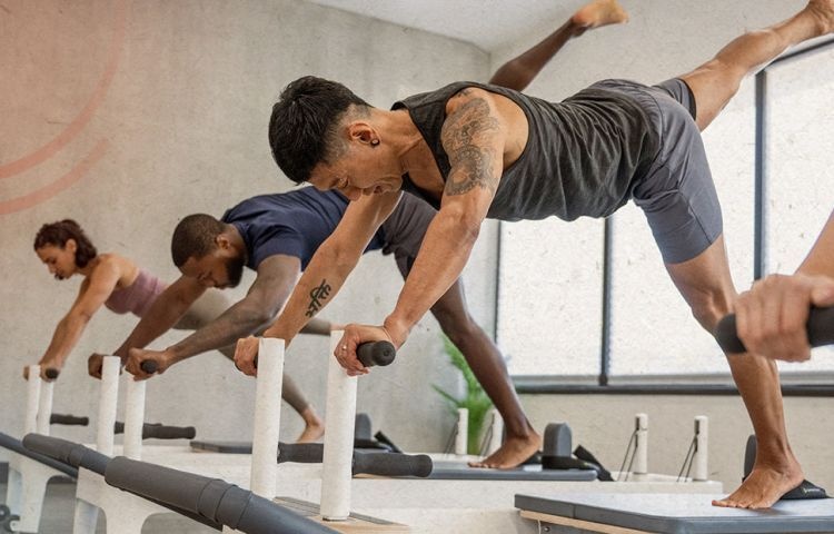 Group class on plank bars