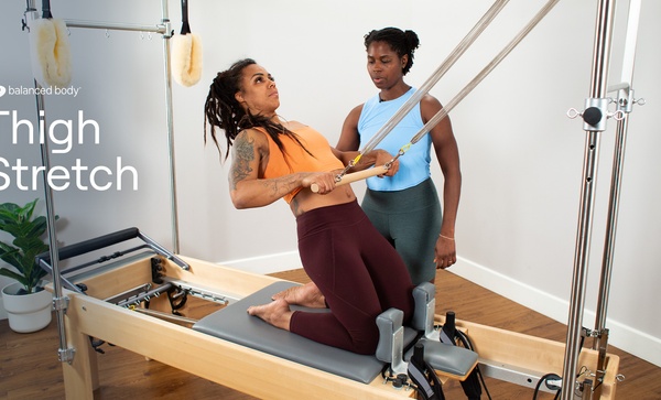 thigh stretch pilates rtc reformer trapeze combination exercise