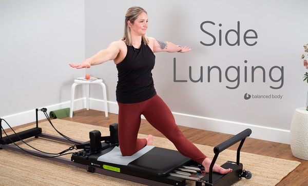 metro iq pilates reformer side lunging