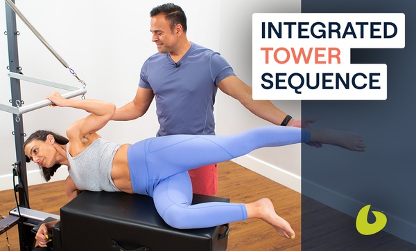 integrated tower sequence pilates allegro reformer with tower and sitting box